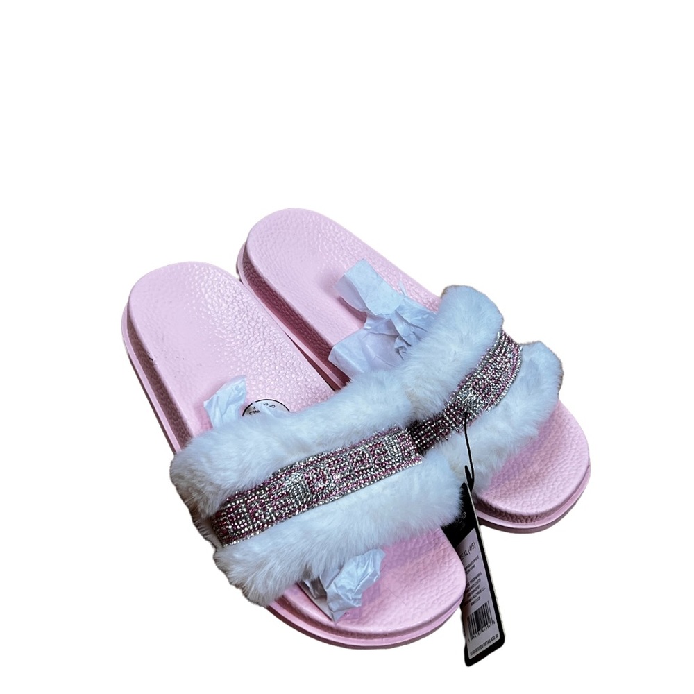 Bebe Girls Fur Slides 4/5